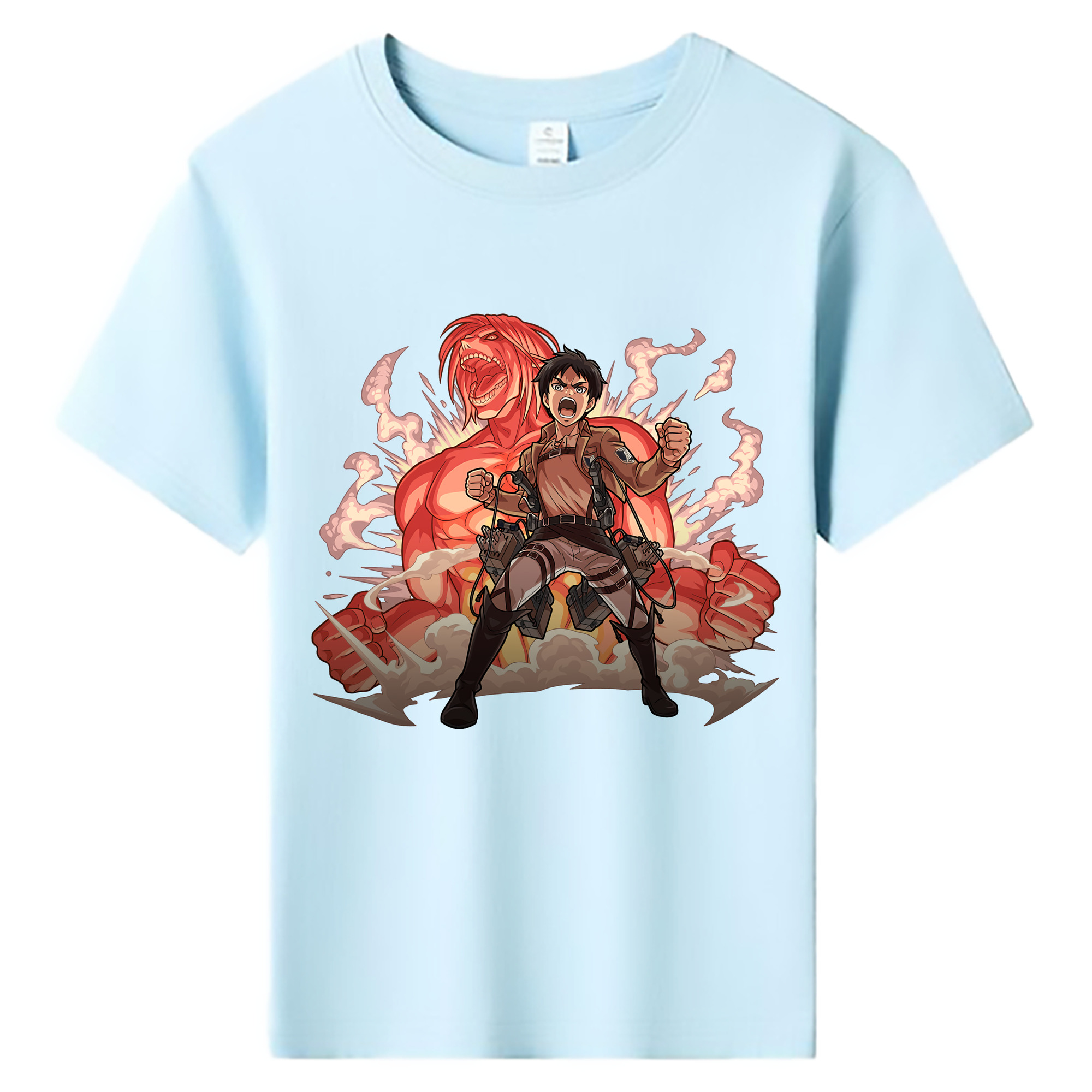 （画像用） 進撃の巨人 エレン･イェーガー Attack on Titan Eren Jäger 綿100％キッズTシャツ（フロントプリント）
